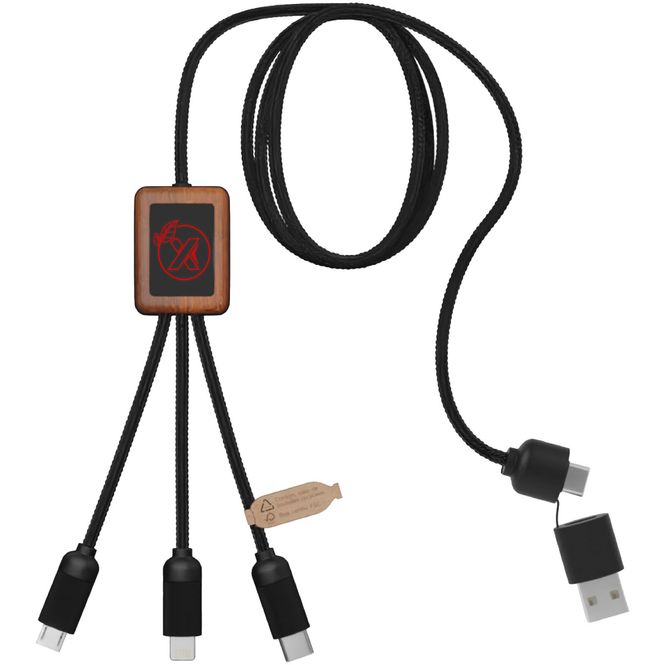 Hovedbilde SCX.design C38 5-i-1 rPET ladekabel med lysende ...