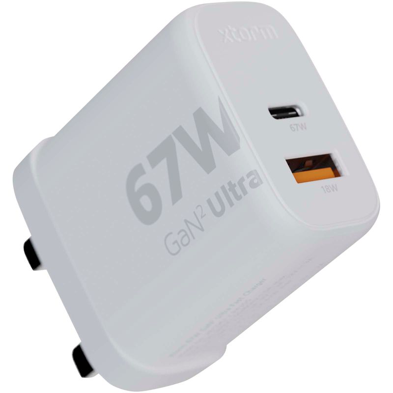 Xtorm XEC067G GaN² Ultra 67 W-vegglader  støpsel for Storbritannia