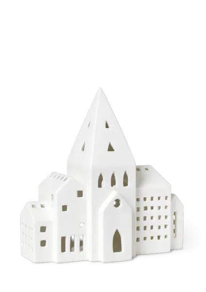 Hovedbilde Kähler Urbania Lyshus City H21 cm hvit