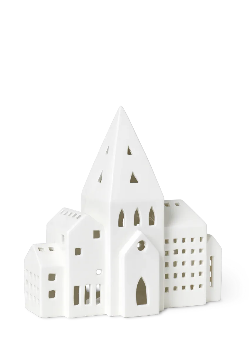 Kähler Urbania Lyshus City H21 cm hvit