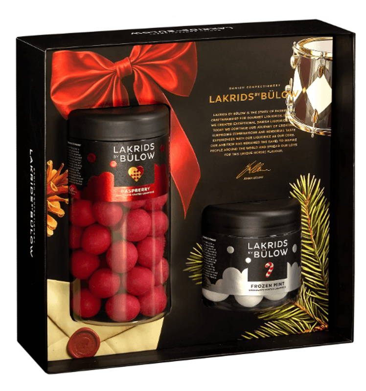 Lakrids by Bülow Black Box (Crispy raspberry & Frozen mint) 385g